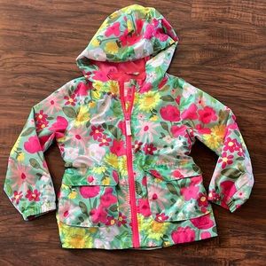 Girls, cat and jack size 5T spring hooded raincoat